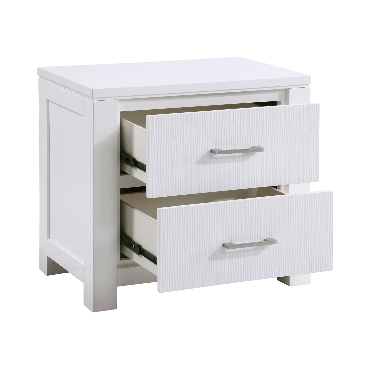 Homelegance Prism Nightstand White Finish with Dovetail Drawers 1486-4