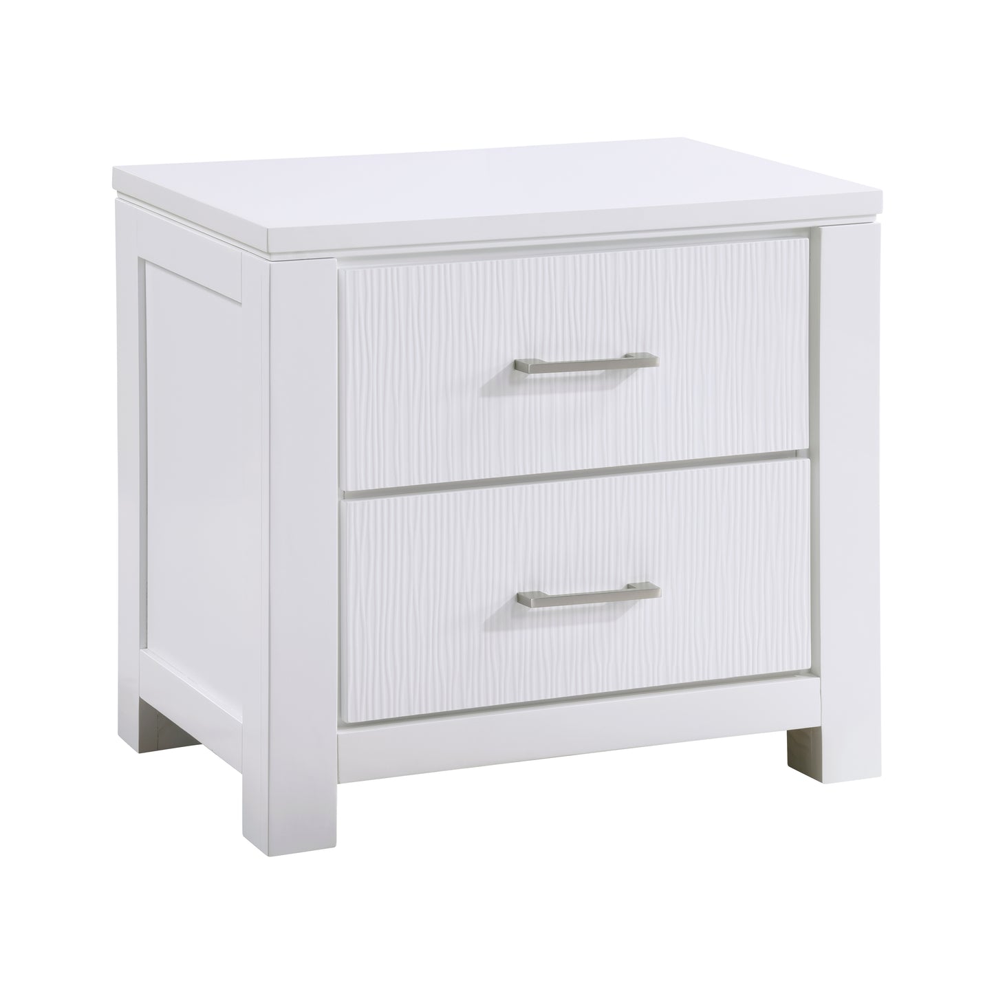 Homelegance Prism Nightstand White Finish with Dovetail Drawers 1486-4