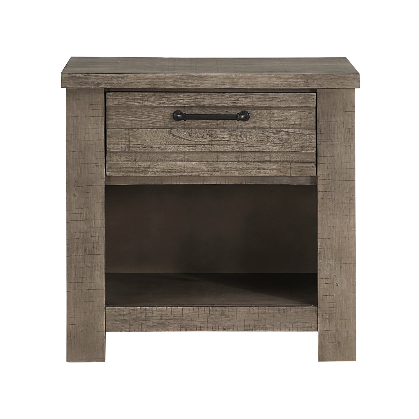 Homelegance Nightstand Longview Gray Finish with Drawer and Cubby 1498GY-4