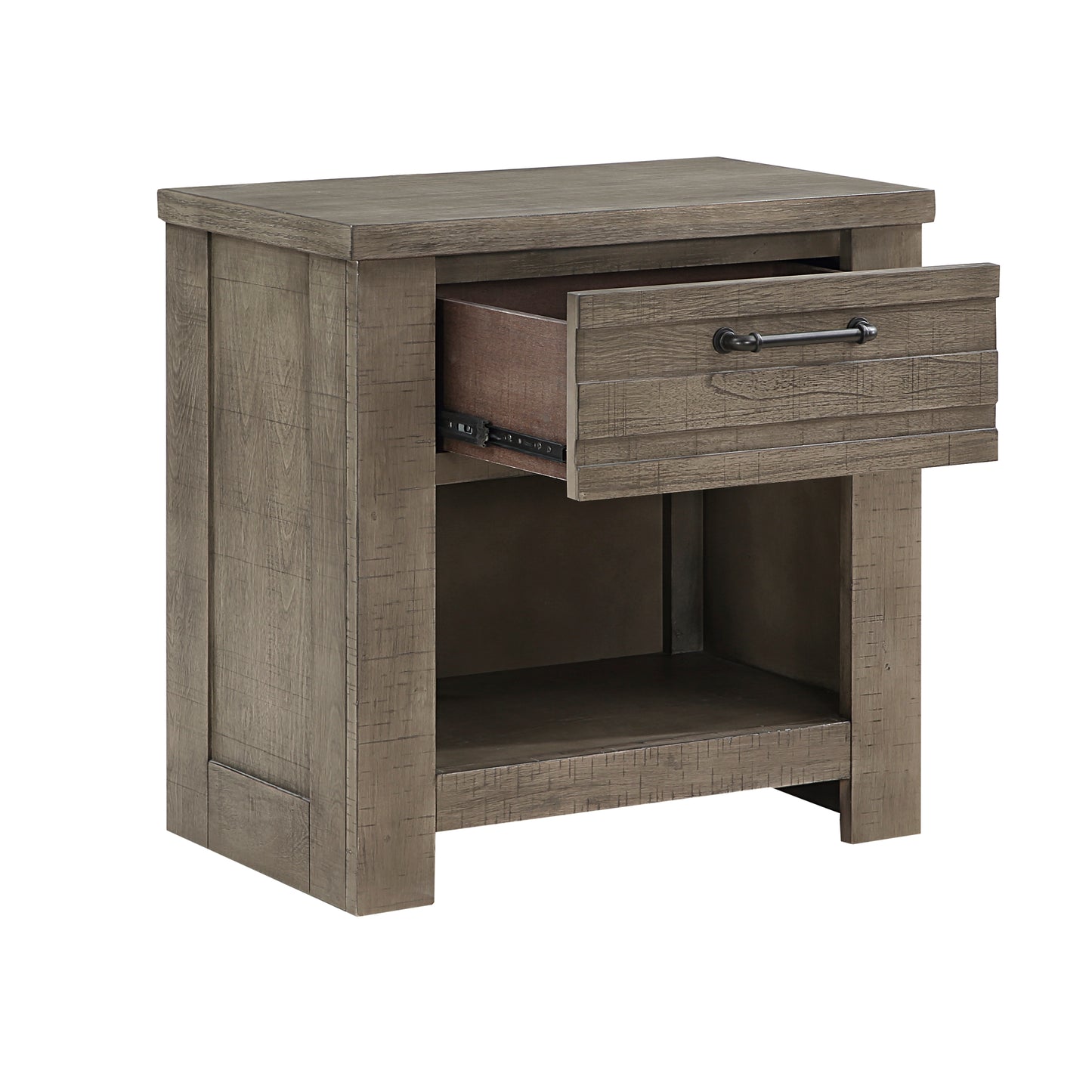 Homelegance Nightstand Longview Gray Finish with Drawer and Cubby 1498GY-4