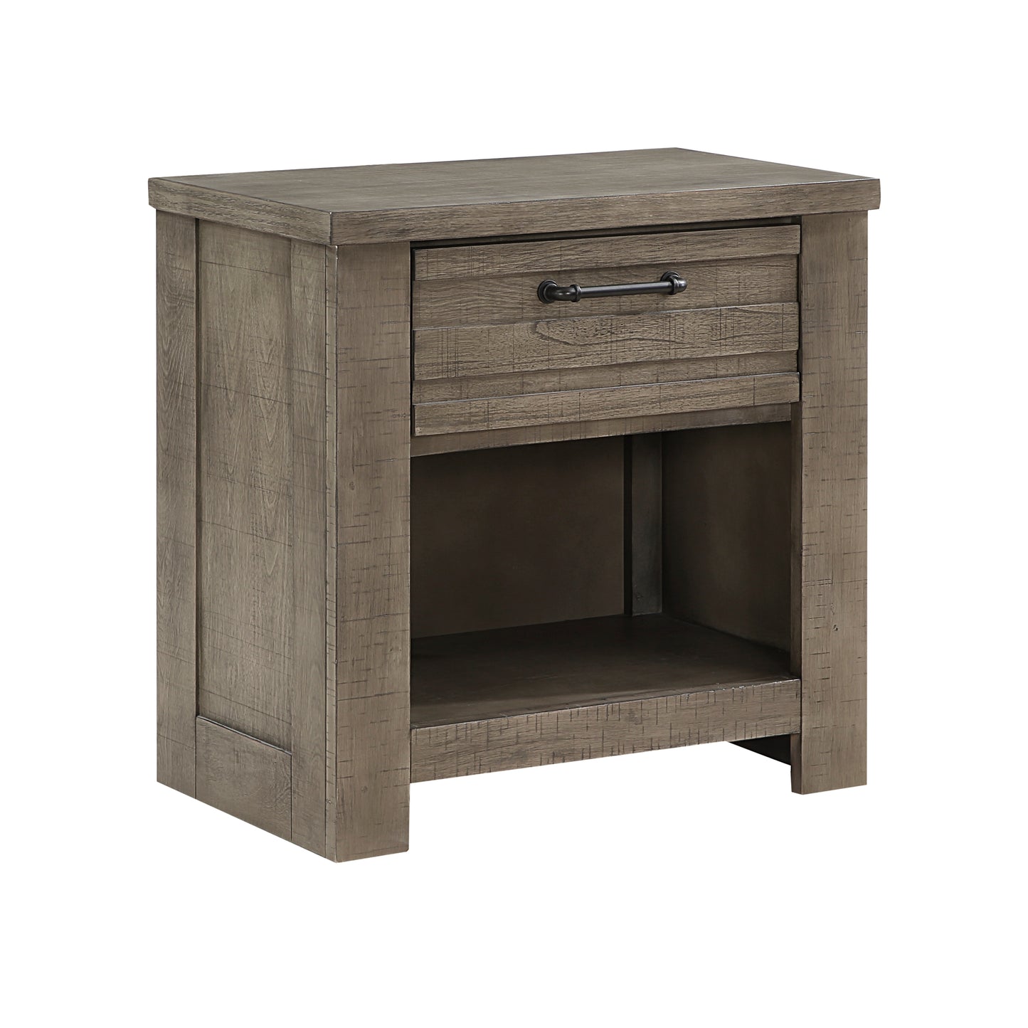 Homelegance Nightstand Longview Gray Finish with Drawer and Cubby 1498GY-4