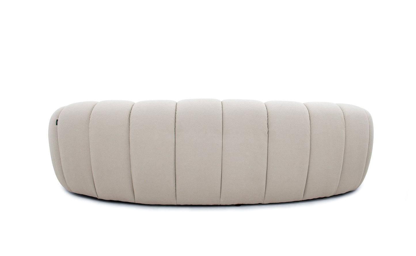 Divani Casa Yolonda Modern Curved Beige Fabric Sofa