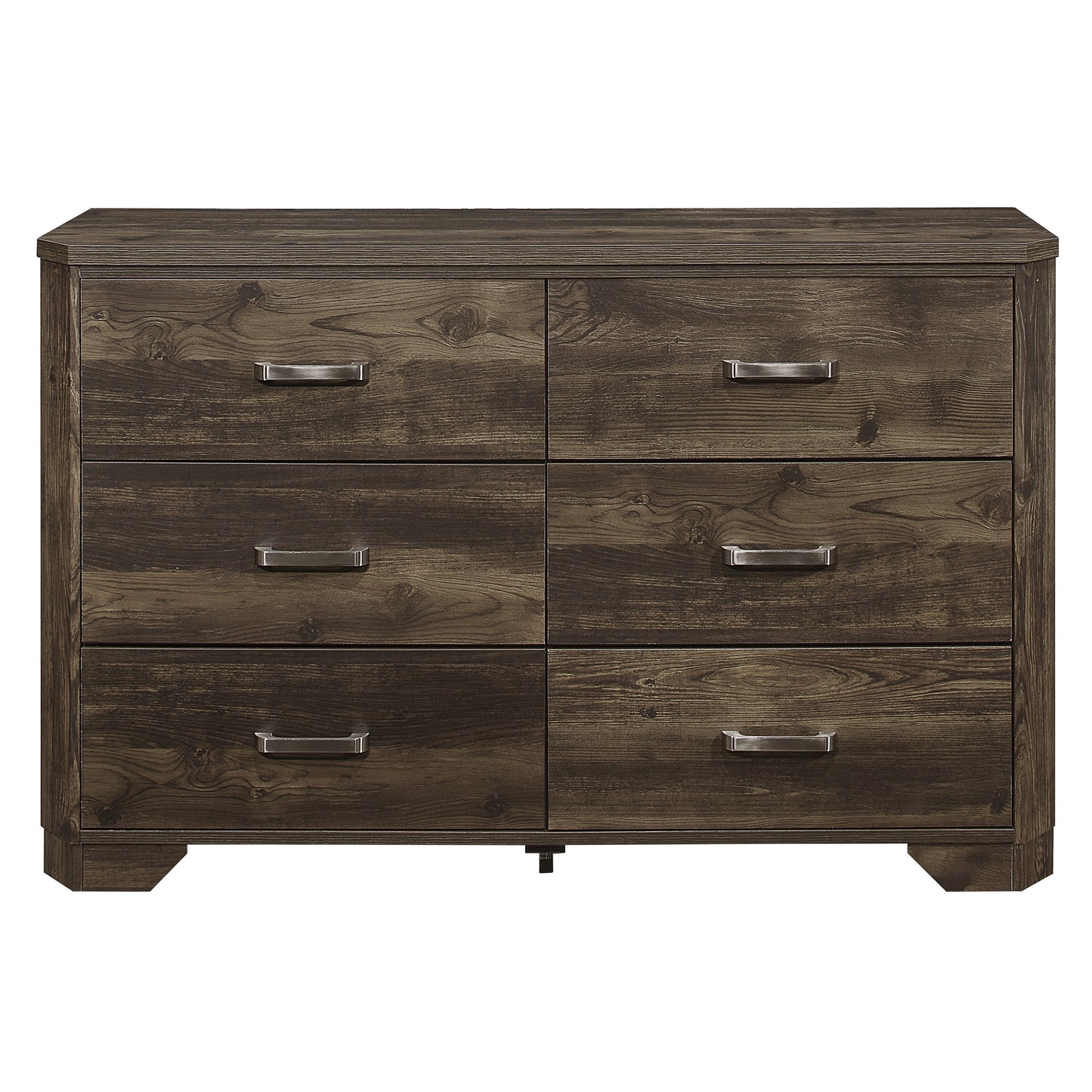 Homelegance Dresser Jocelyn Rustic Brown Finish with Nickel Accents 1509-5