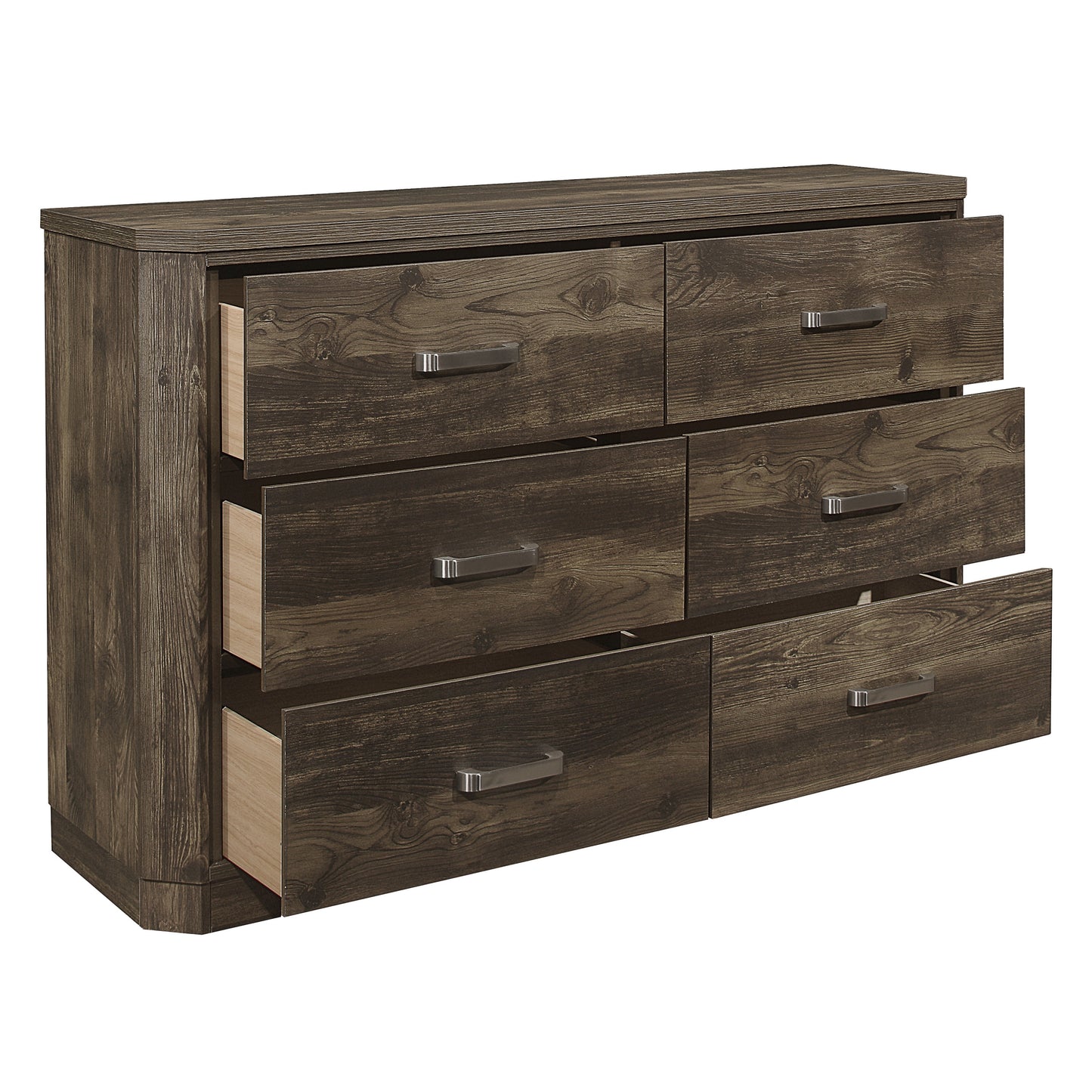 Homelegance Dresser Jocelyn Rustic Brown Finish with Nickel Accents 1509-5