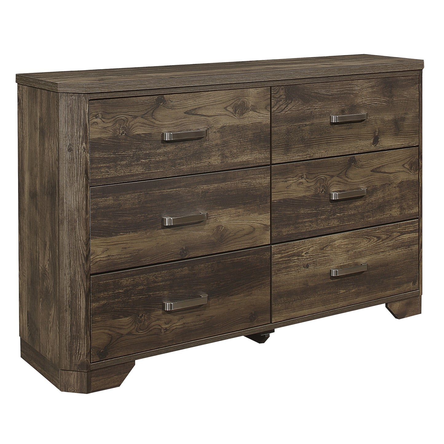 Homelegance Dresser Jocelyn Rustic Brown Finish with Nickel Accents 1509-5