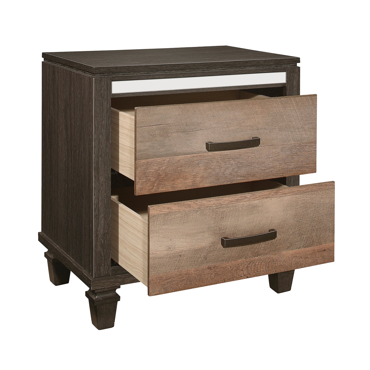Homelegance Danridge Nightstand Rustic Brown Espresso Finish 1518-4