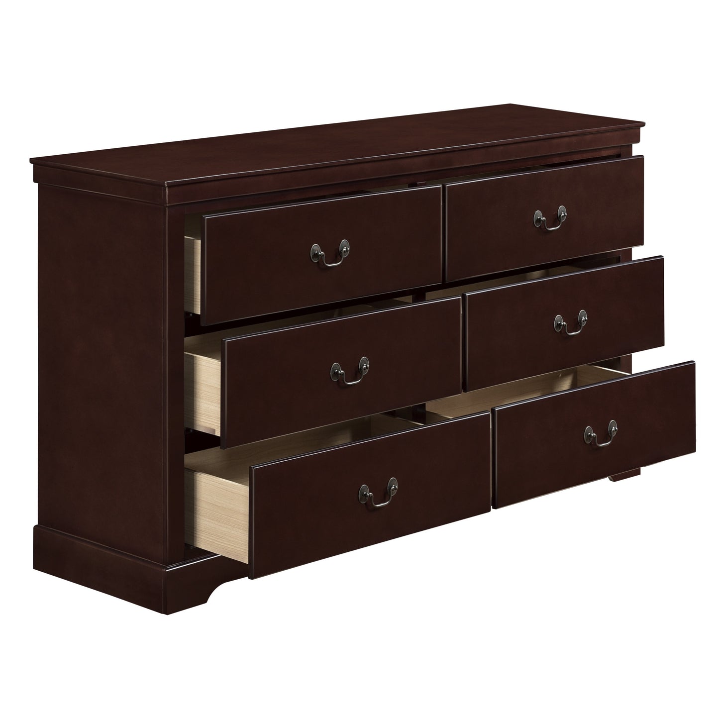 Homelegance Dresser Seabright Cherry Finish with Satin Nickel Handles 1519CH-5