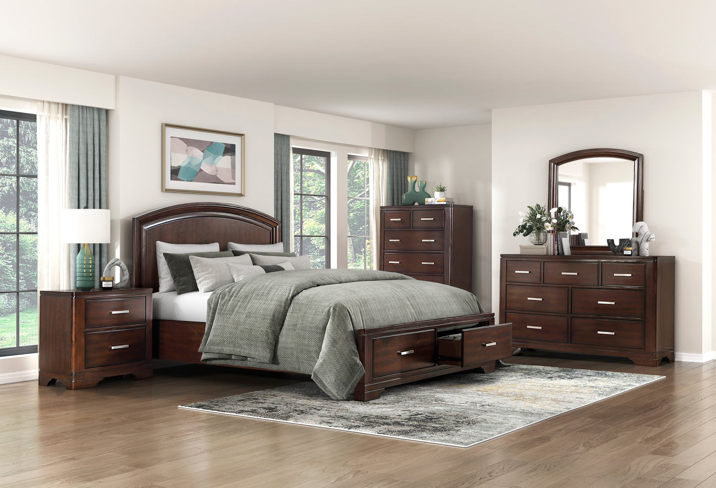Homelegance Chest Hudson Cherry Finish Modern Design with Six Drawers 1520CH-9
