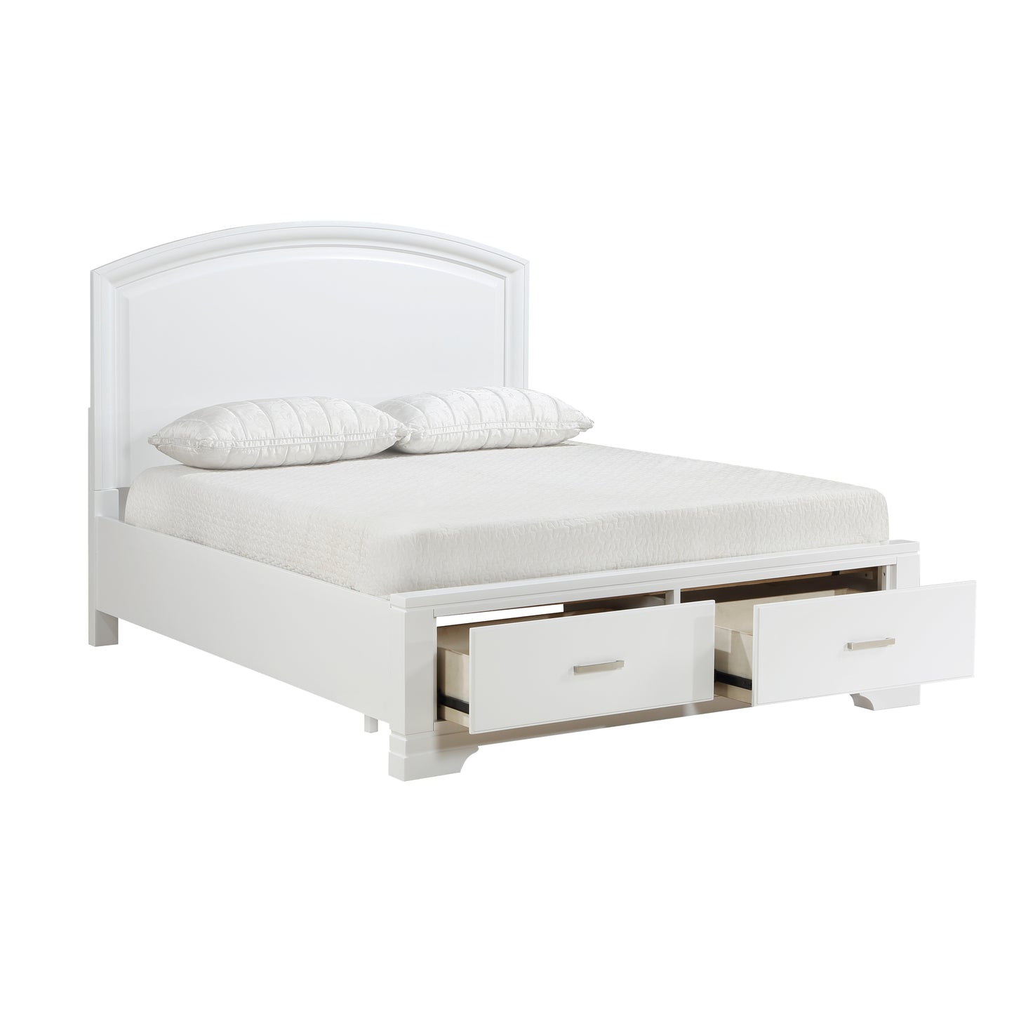 Homelegance Queen Bed Hudson White Finish with Storage Drawers 1520WH-1