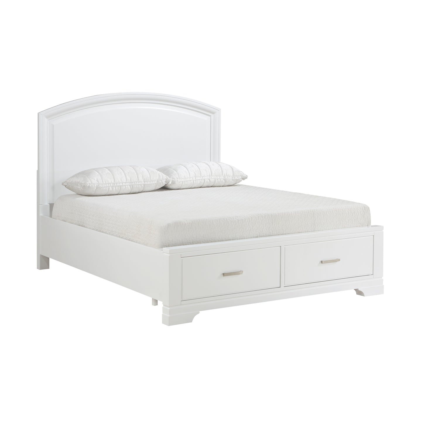 Homelegance Queen Bed Hudson White Finish with Storage Drawers 1520WH-1