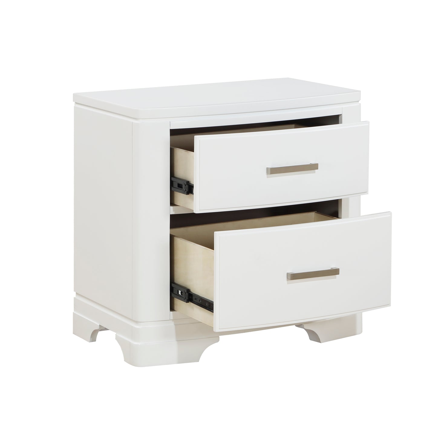 Homelegance Nightstand Hudson White Finish with Chrome Accents 1520WH-4