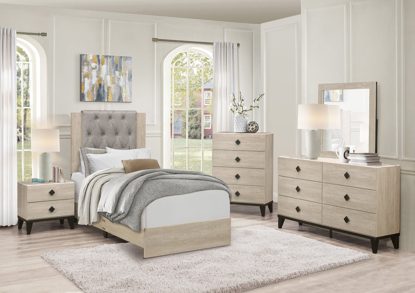 Homelegance Dresser Whiting Cream Black Finish Elegant Design 1524-5
