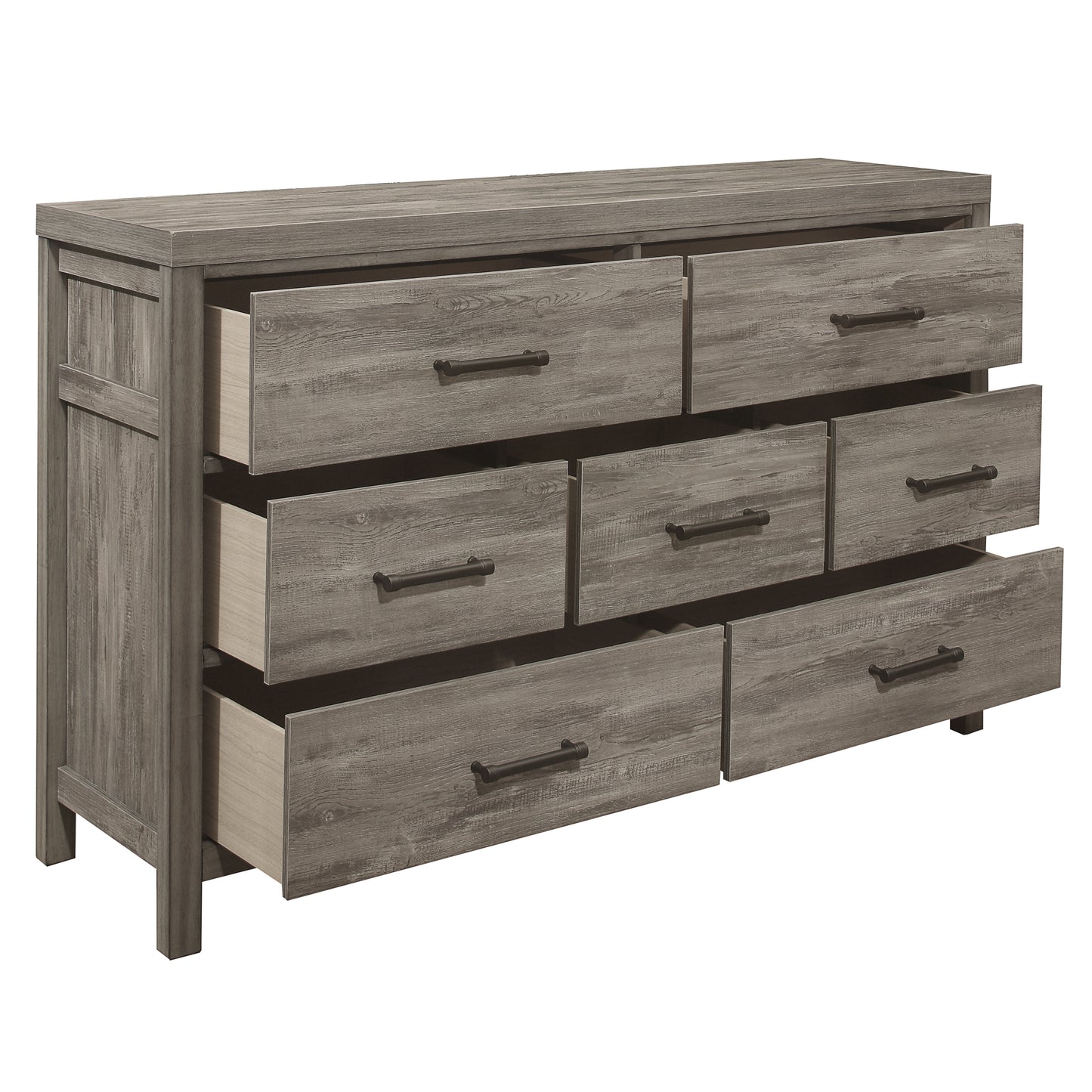 Homelegance Bainbridge Dresser Weathered Gray Finish with Black Hardware 1526-5