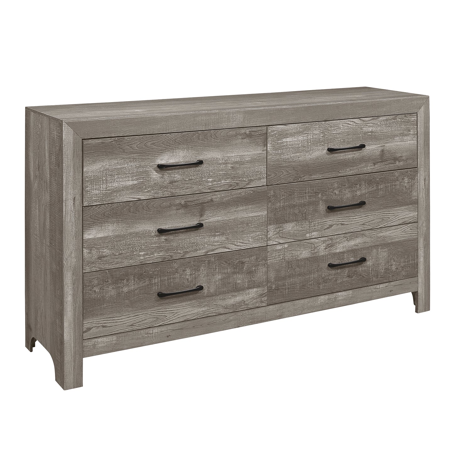 Homelegance Dresser Corbin Gray Finish with Sleek Black Nickel Tone Bar Pulls 1534GY-5