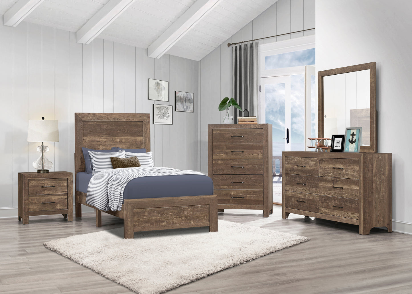 Homelegance Chest Corbin Rustic Brown Finish with Dovetail Drawers 1534-9