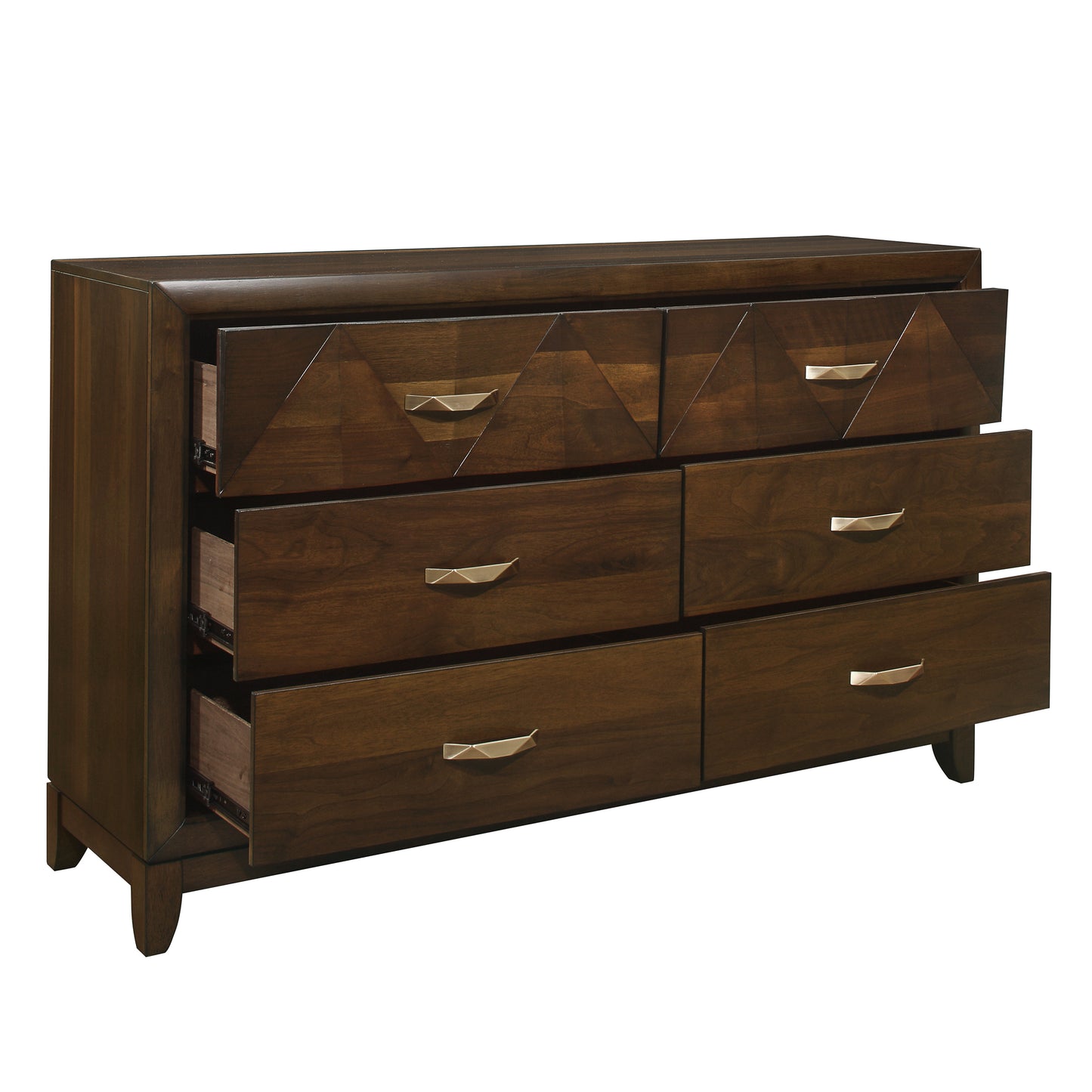 Homelegance Dresser Walnut Aziel Sophisticated Modern Design 1535-5