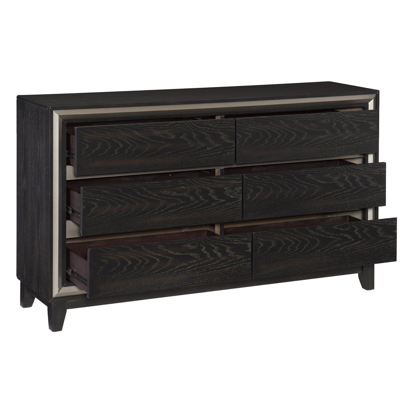 Homelegance Dresser Grant Ebony Finish with Silver Accents 1536-5