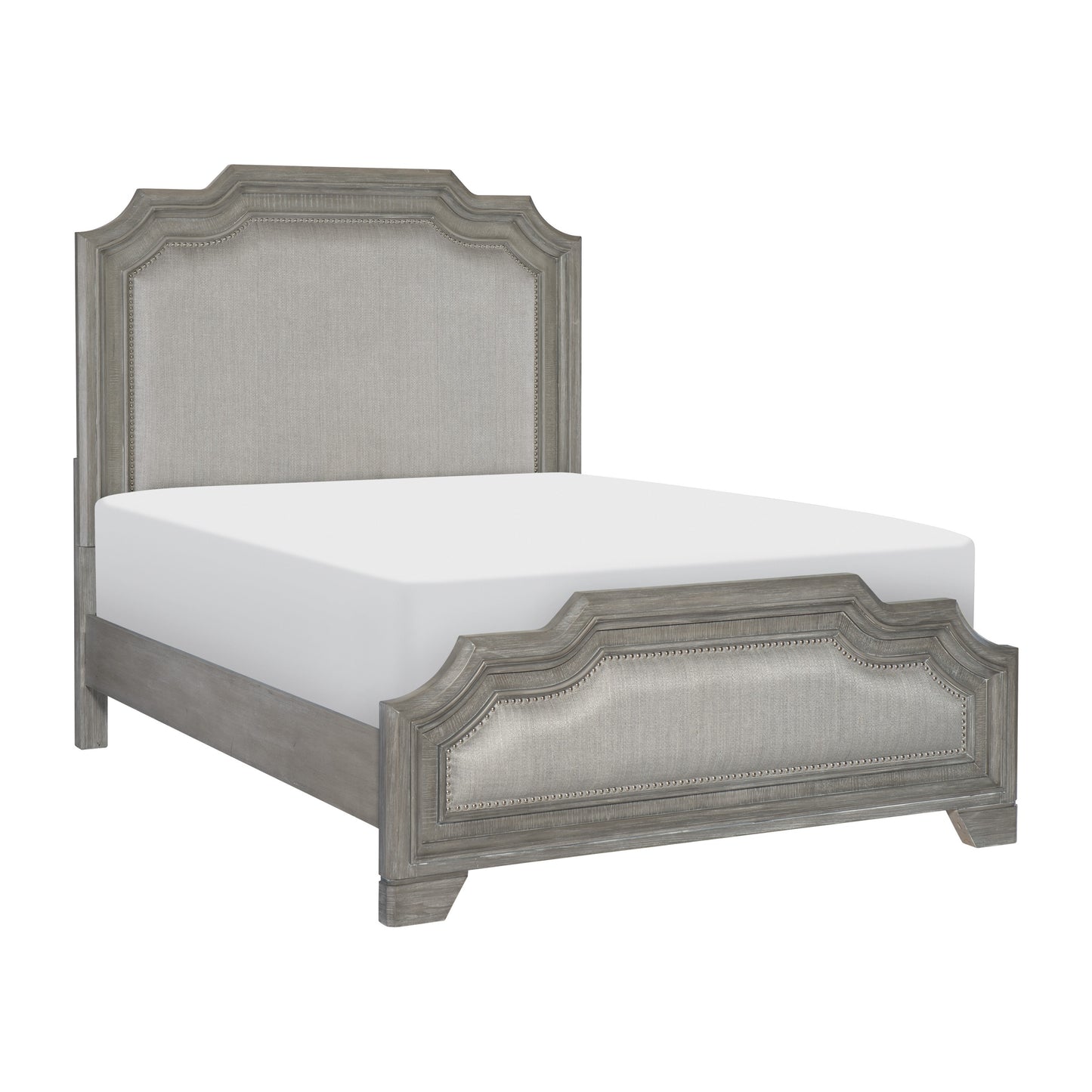 Homelegance Queen Bed Driftwood Gray Upholstery Colchester 1546-1