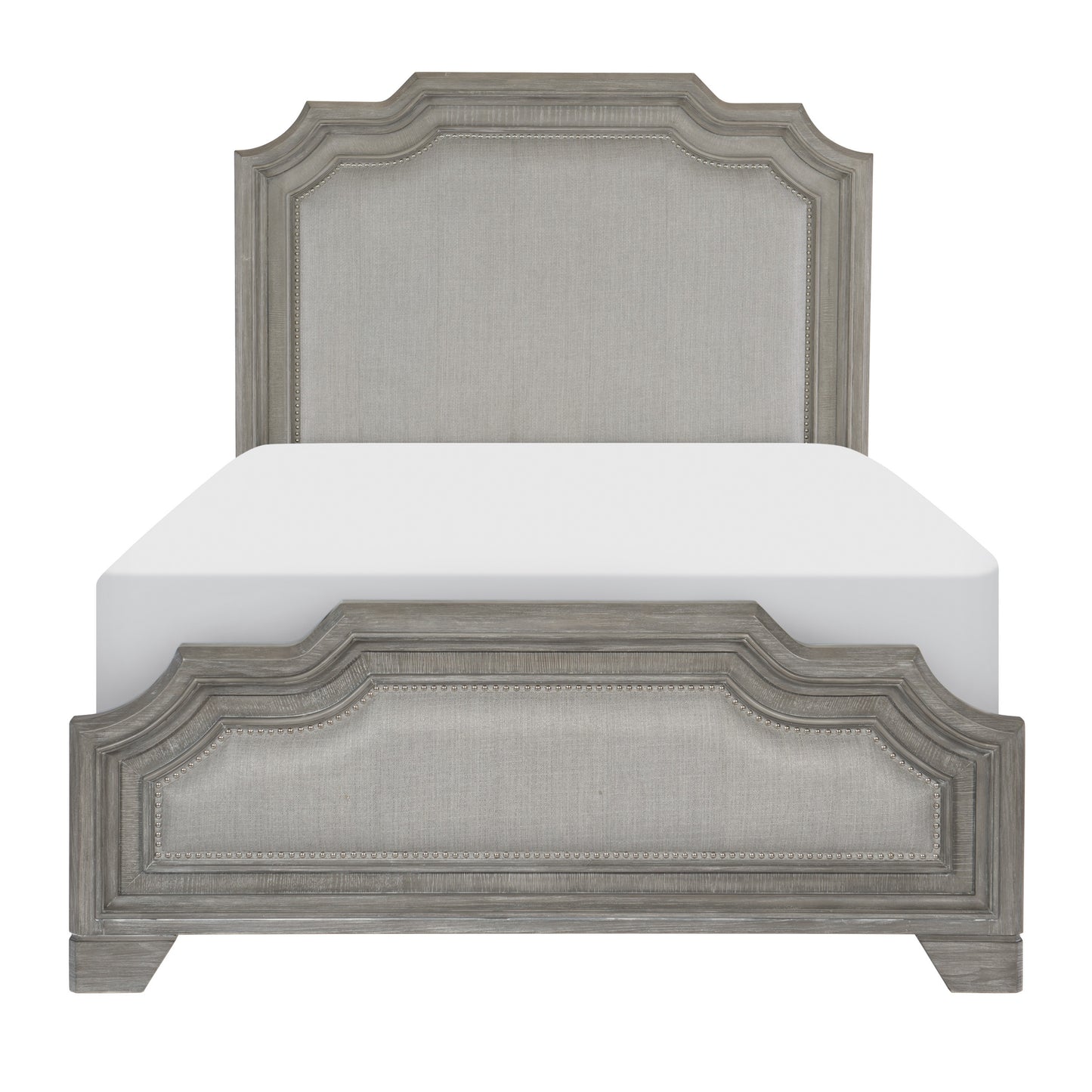 Homelegance Queen Bed Driftwood Gray Upholstery Colchester 1546-1