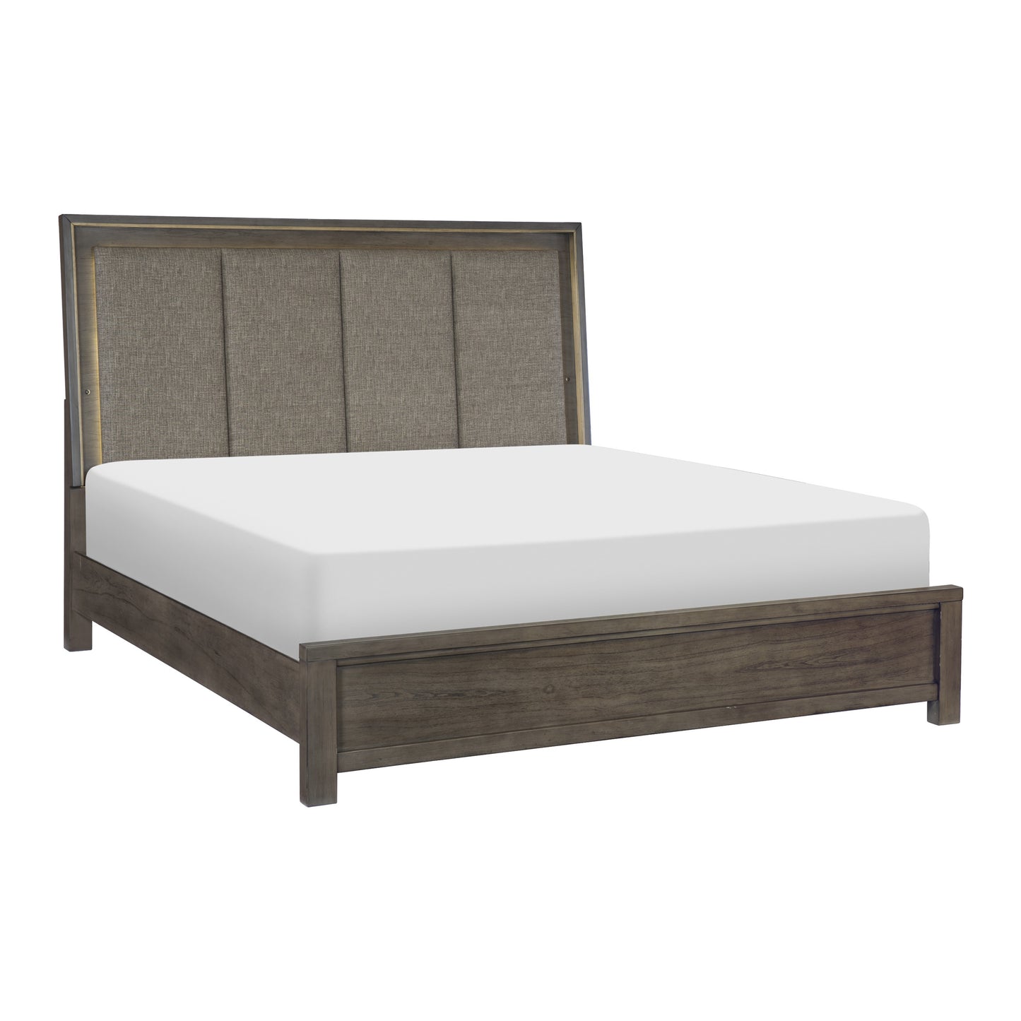 Homelegance Queen Bed Scarlett Brownish Gray with Gold Accents 1555-1