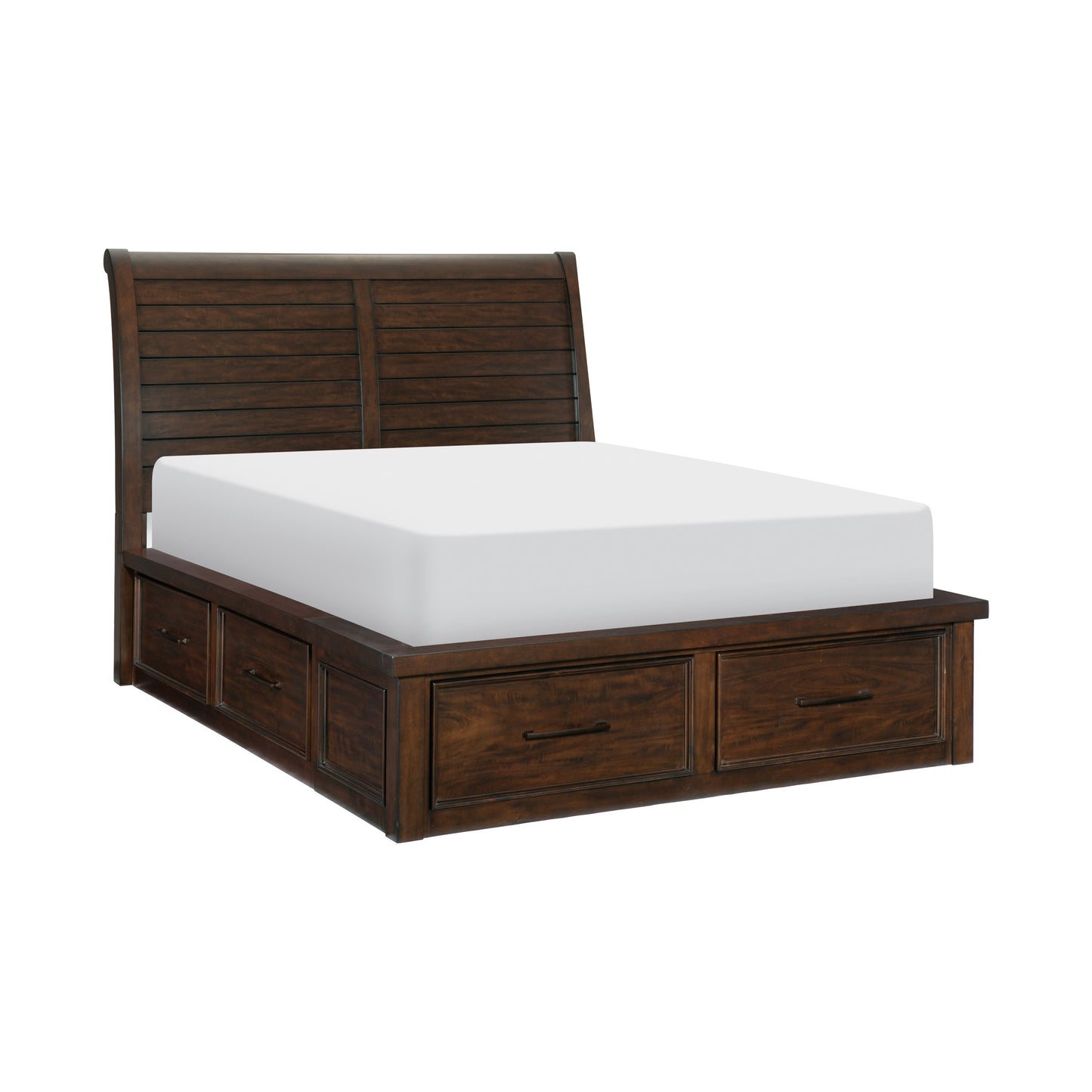 Homelegance Queen Bed Logandale Brown Finish with Storage Drawers 1559-1