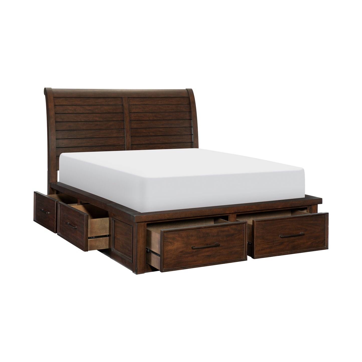 Homelegance Queen Bed Logandale Brown Finish with Storage Drawers 1559-1