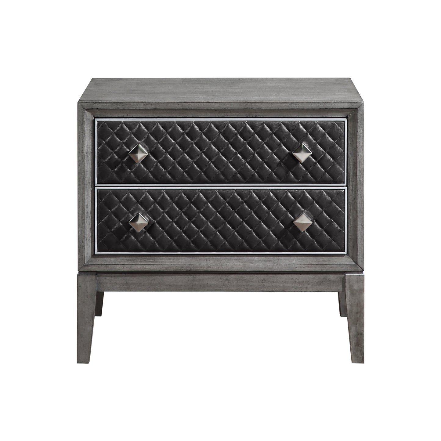 Homelegance Nightstand West End Gray Finish with Diamond Patterned Drawers 1566GY-4