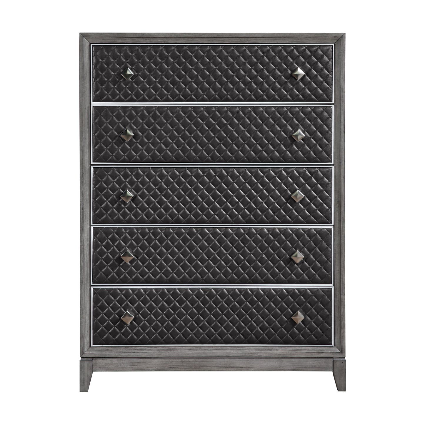 Homelegance Chest West End Gray Finish with Diamond Patterned Drawers 1566GY-9