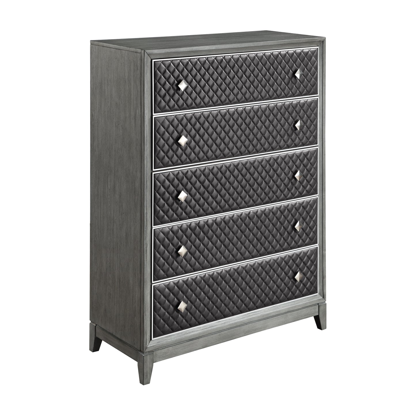 Homelegance Chest West End Gray Finish with Diamond Patterned Drawers 1566GY-9