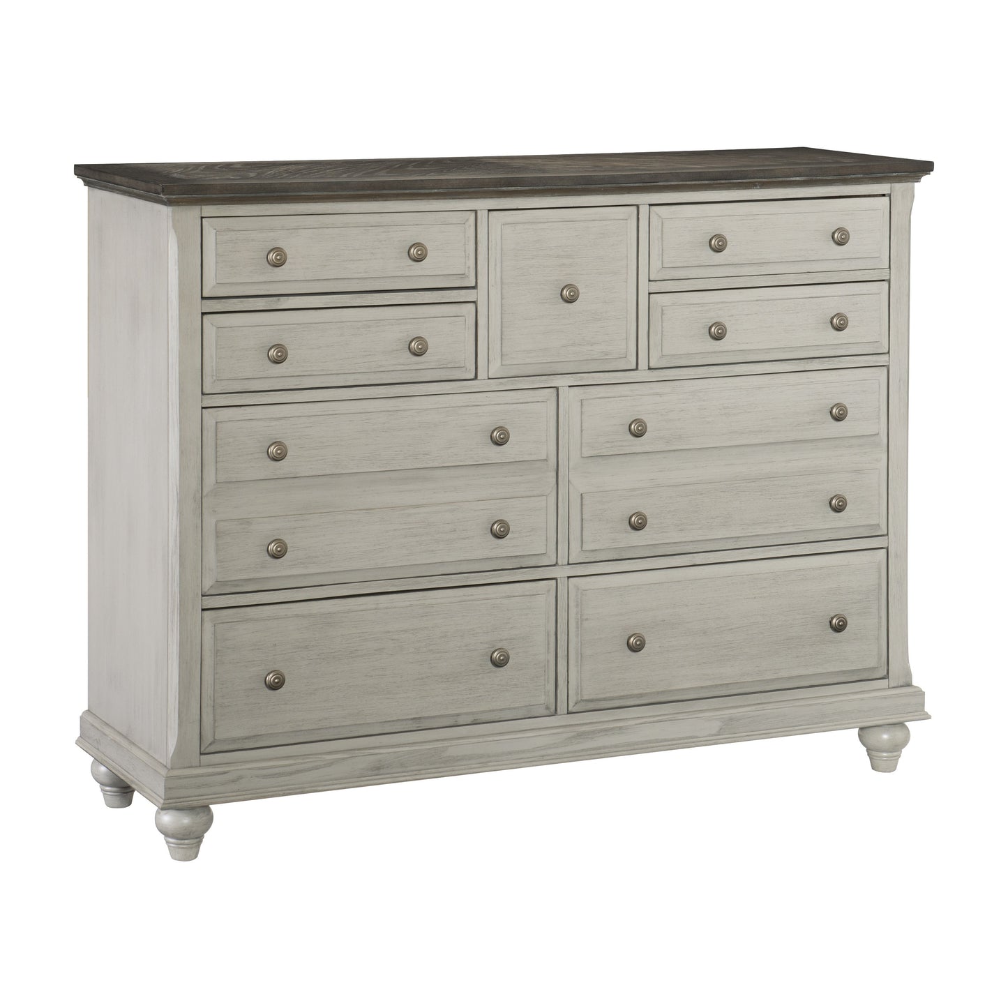 Homelegance Dresser Mossbrook Light Gray Finish with Dark Brown Top 1568-5