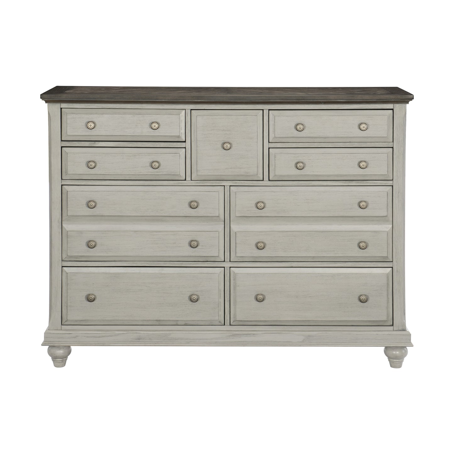 Homelegance Dresser Mossbrook Light Gray Finish with Dark Brown Top 1568-5