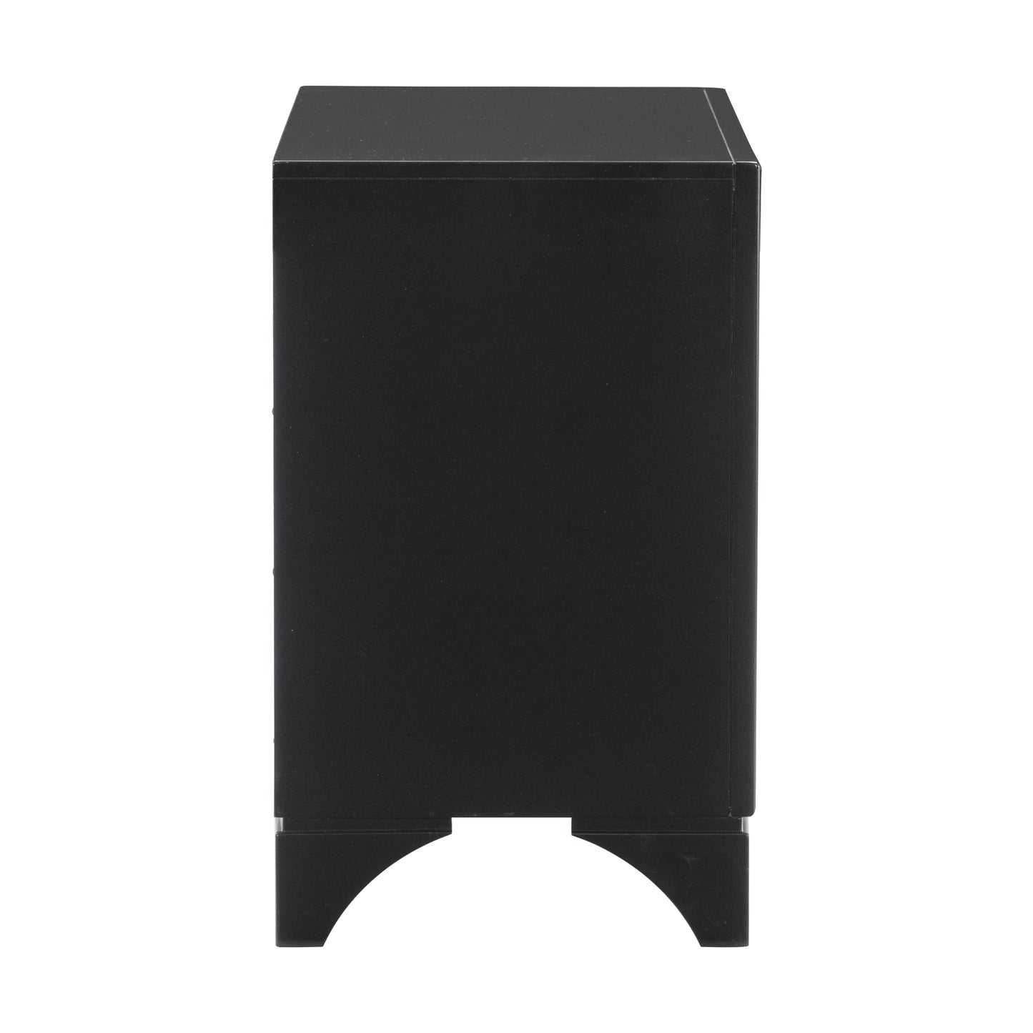 Homelegance Nightstand Salon Black Pearlescent Finish with Silver Trim 1572BK-4