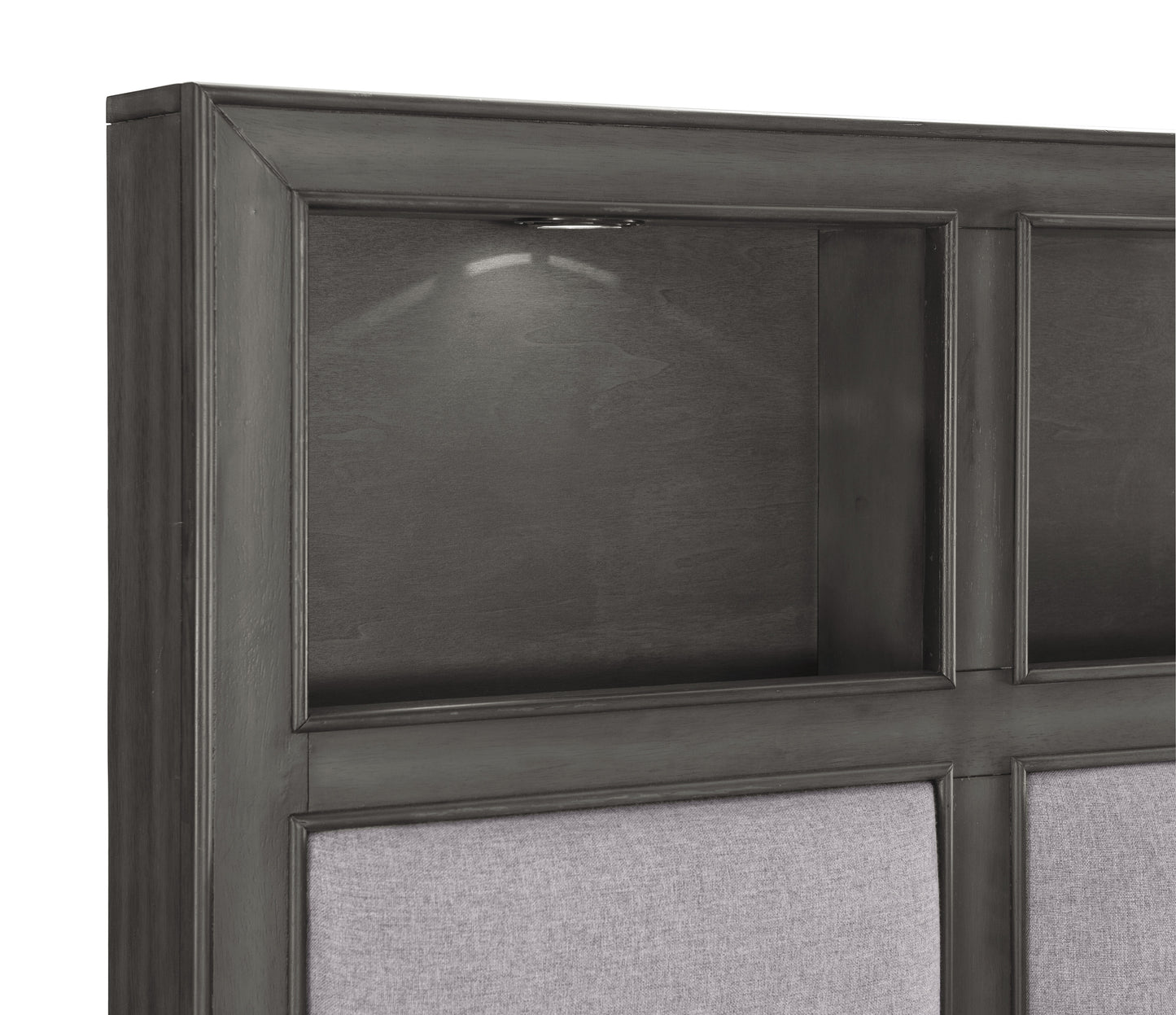 Homelegance Queen Bed Wittenberry Gray with USB Ports and Storage 1573-1