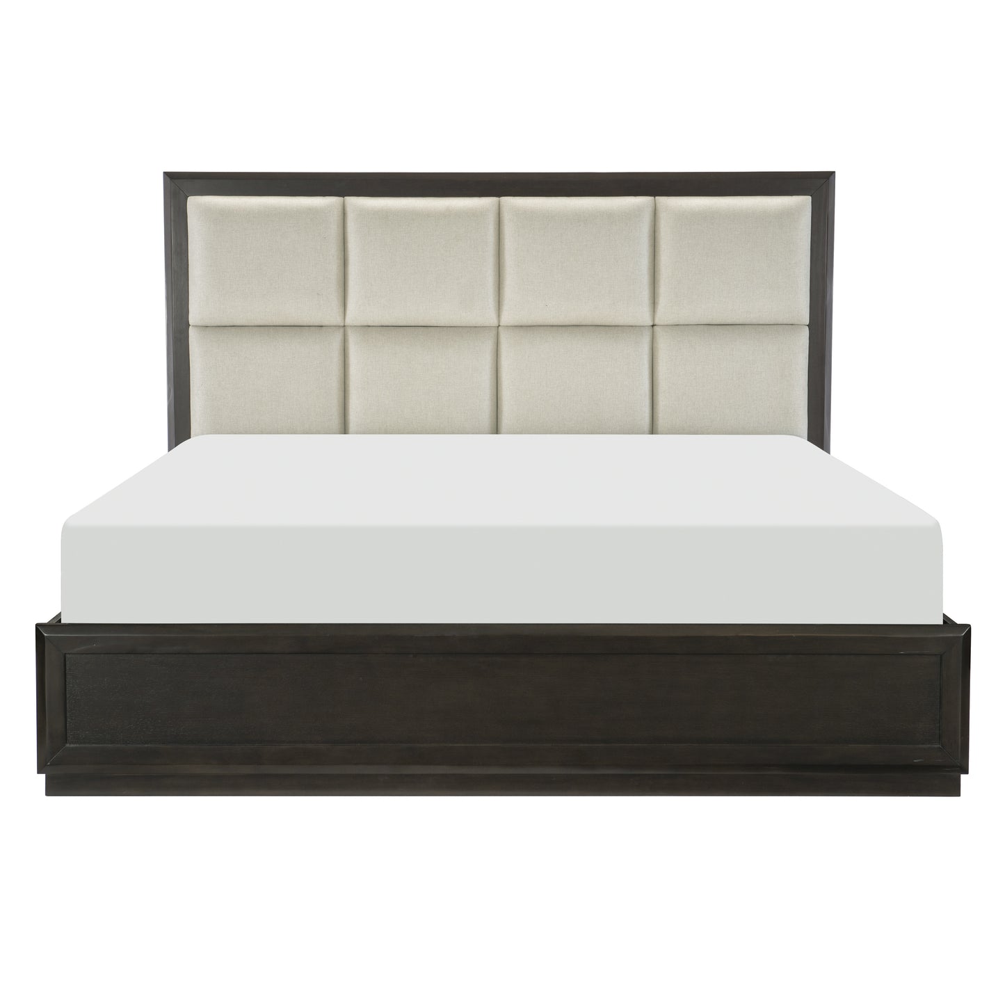 Homelegance Queen Bed Hodgin Dark Charcoal Finish with Beige Headboard 1575-1