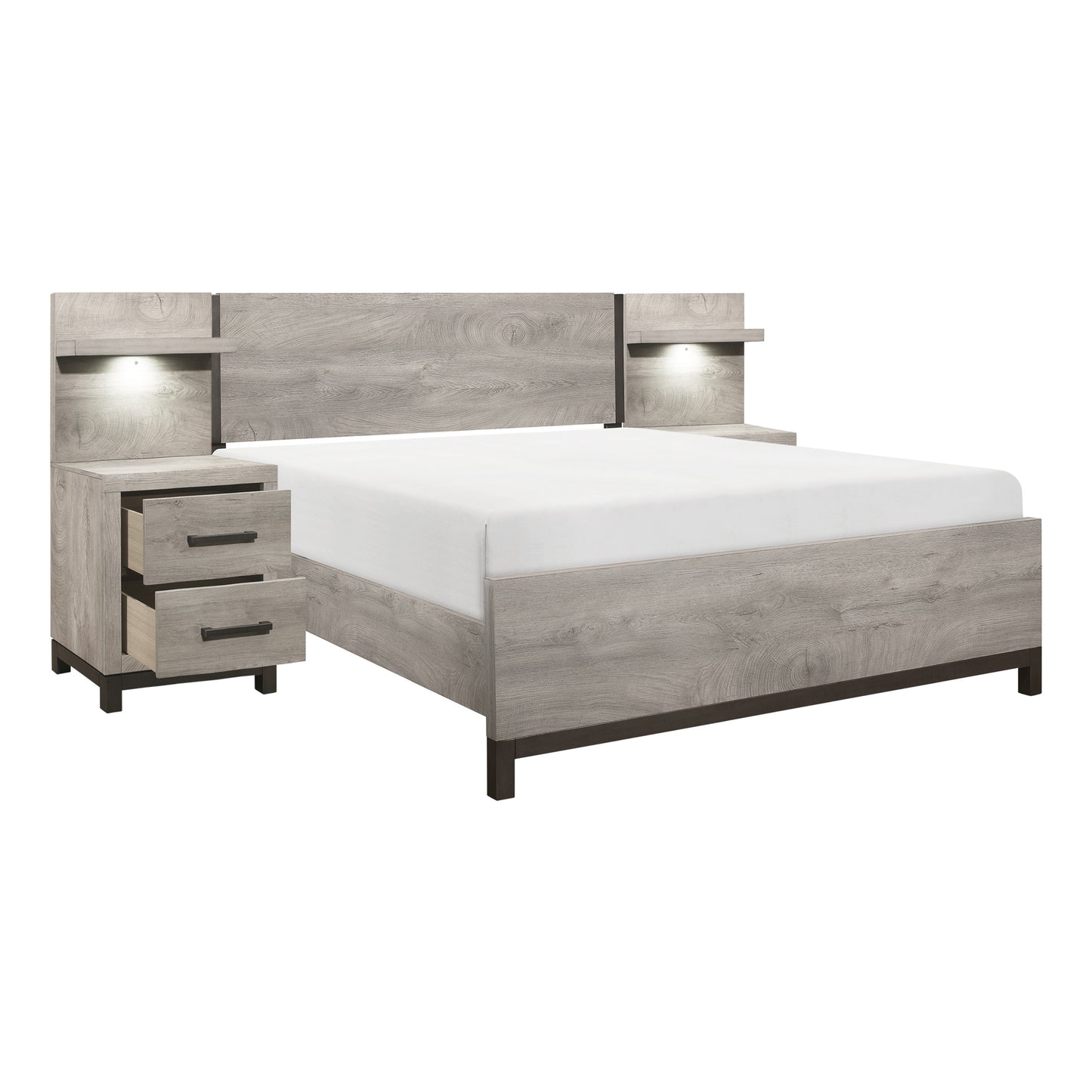 Homelegance Queen Bed Zephyr Light Gray Gray Finish 1577-1-WB