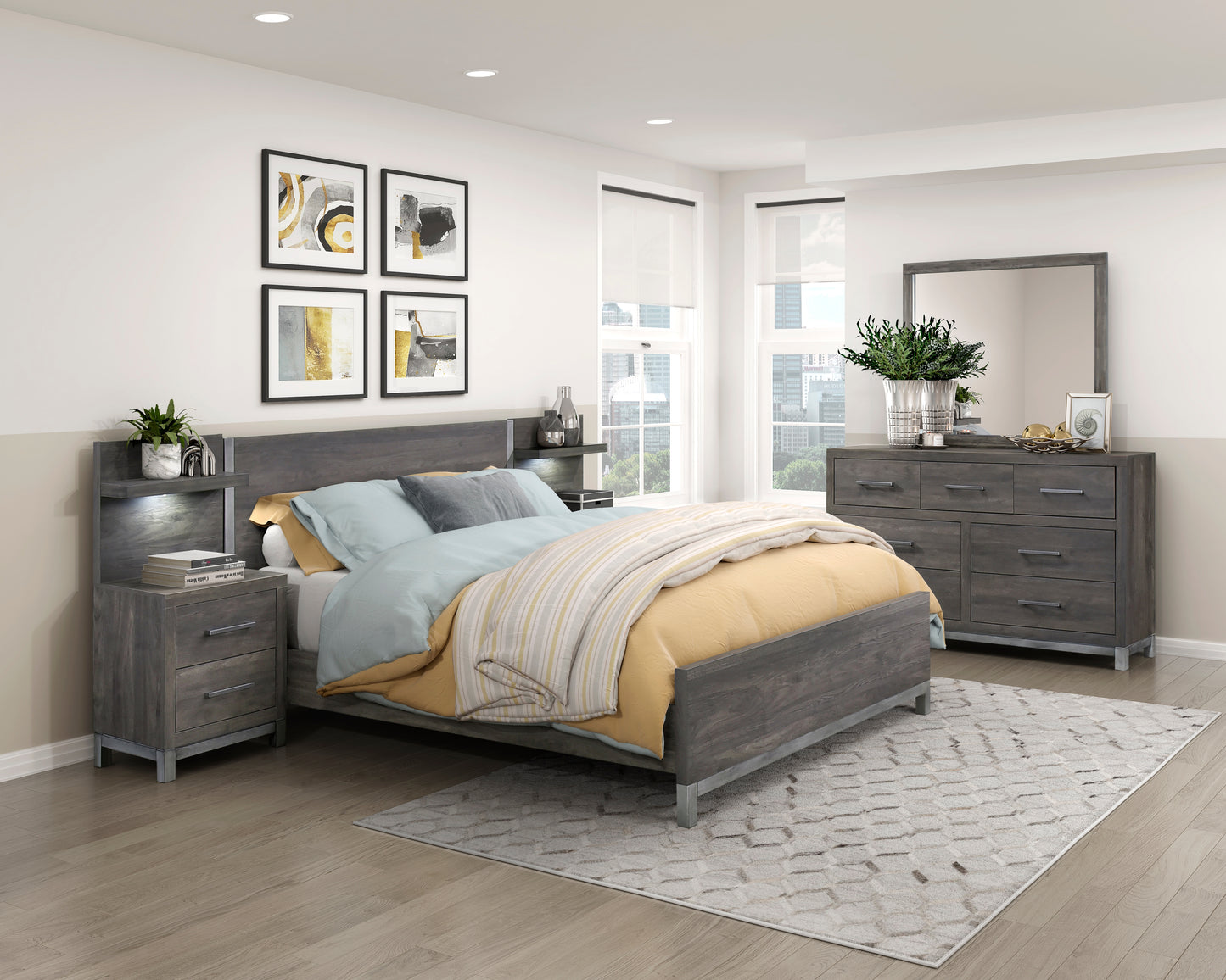 Homelegance Nightstand in Rich Wall Panel Finish 1577DG-4P