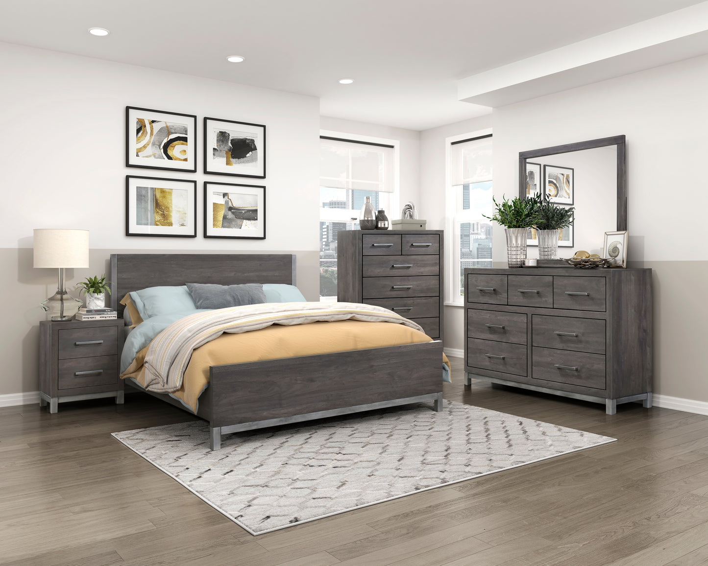 Homelegance Nightstand in Deryn Gray Finish 1577DG-4