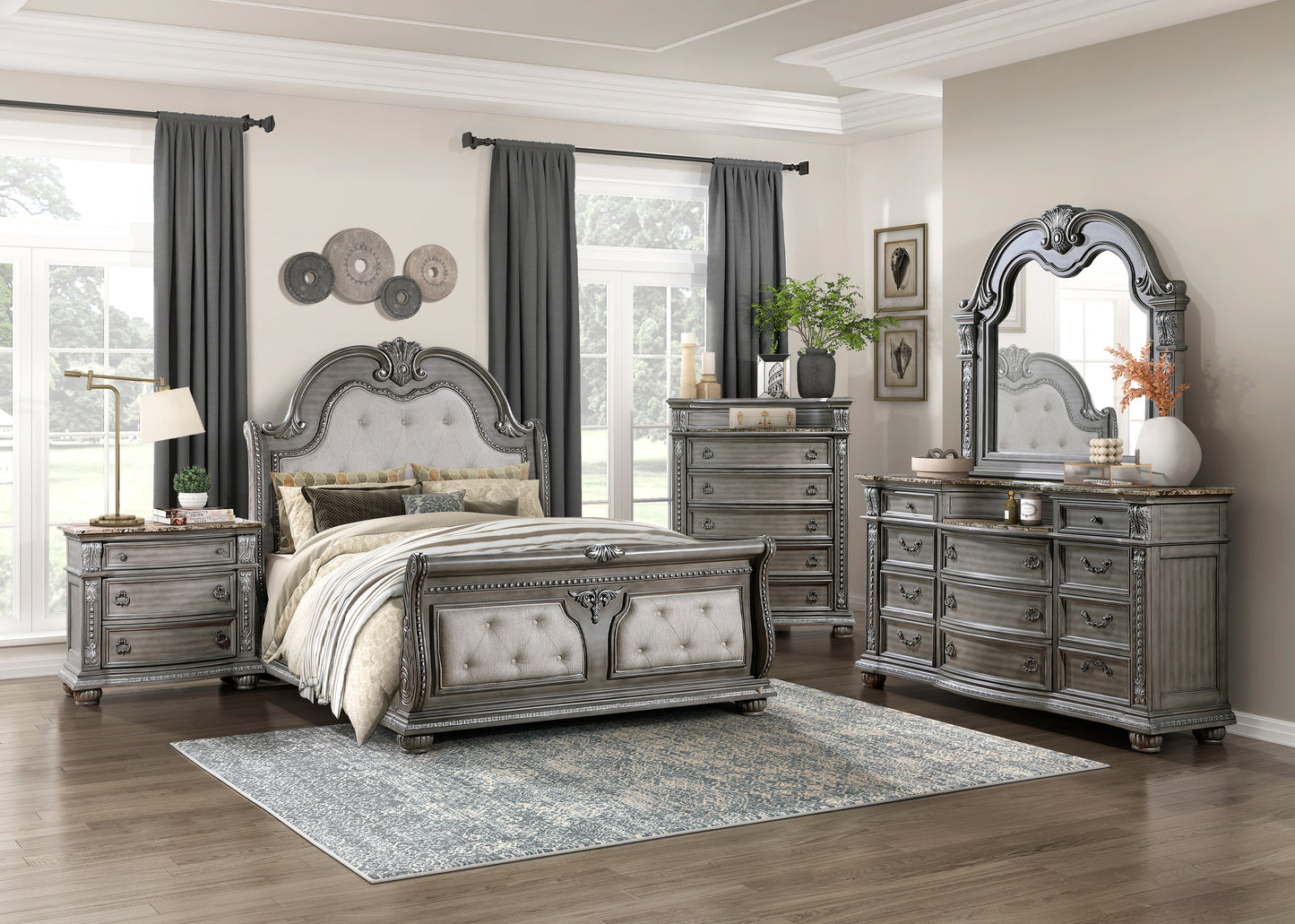 Homelegance Chest Bennington Gray Finish with Marble Top 1583-9