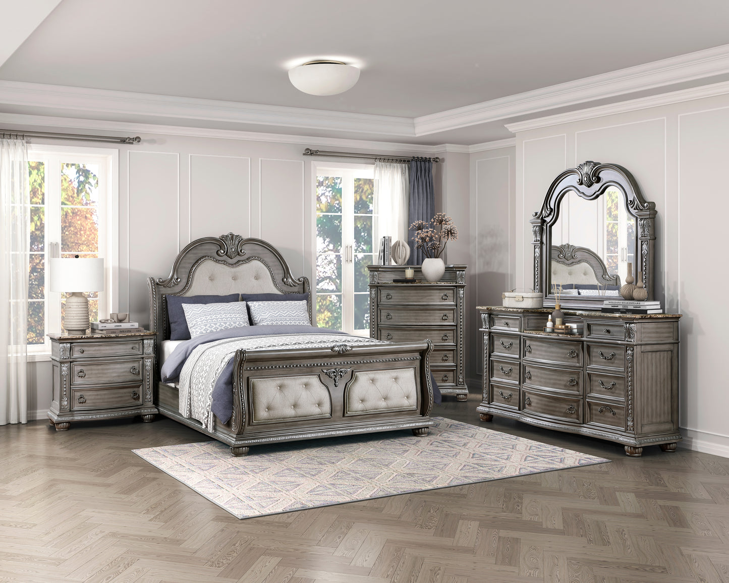 Homelegance Chest Bennington Gray Finish with Marble Top 1583-9