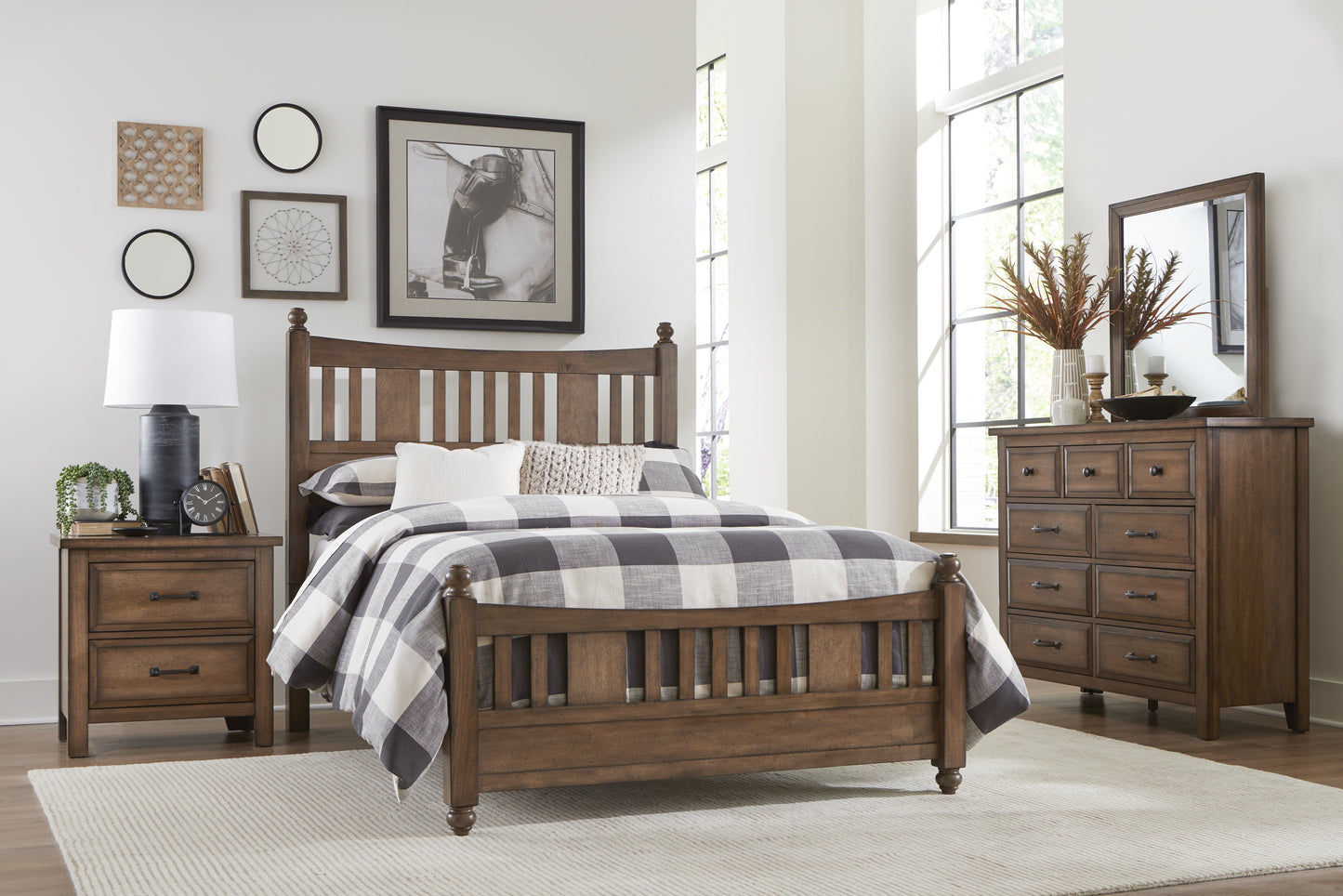 Homelegance Brevard Chest Light Brown Finish with Black Pulls 1584-9
