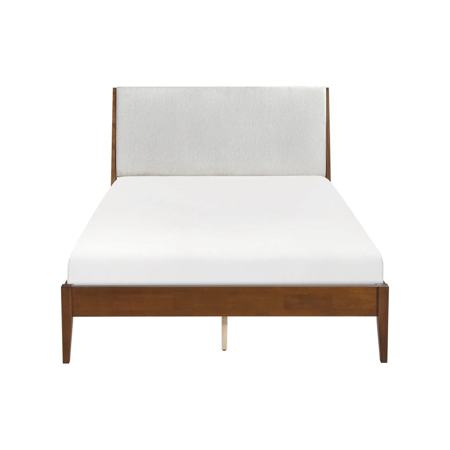 Homelegance Queen Bed Jasper Chestnut Finish Light Gray Upholstery 1588-1