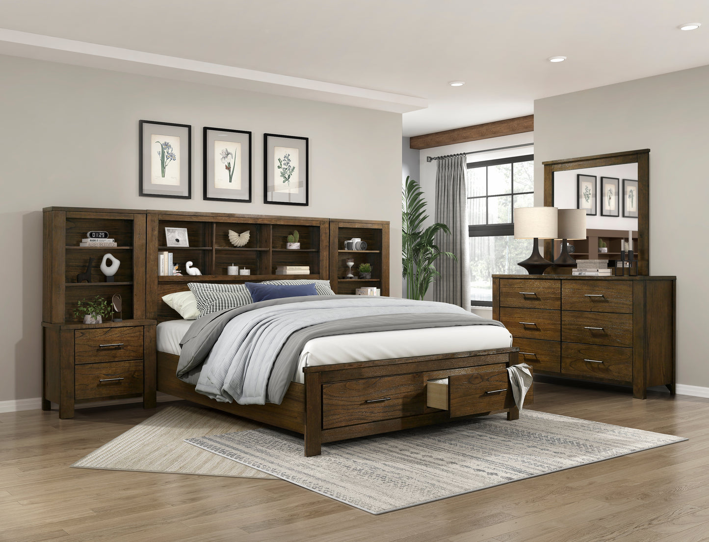 Homelegance Nightstand Sullivan Wire Brushed Oak Finish 1592-4P