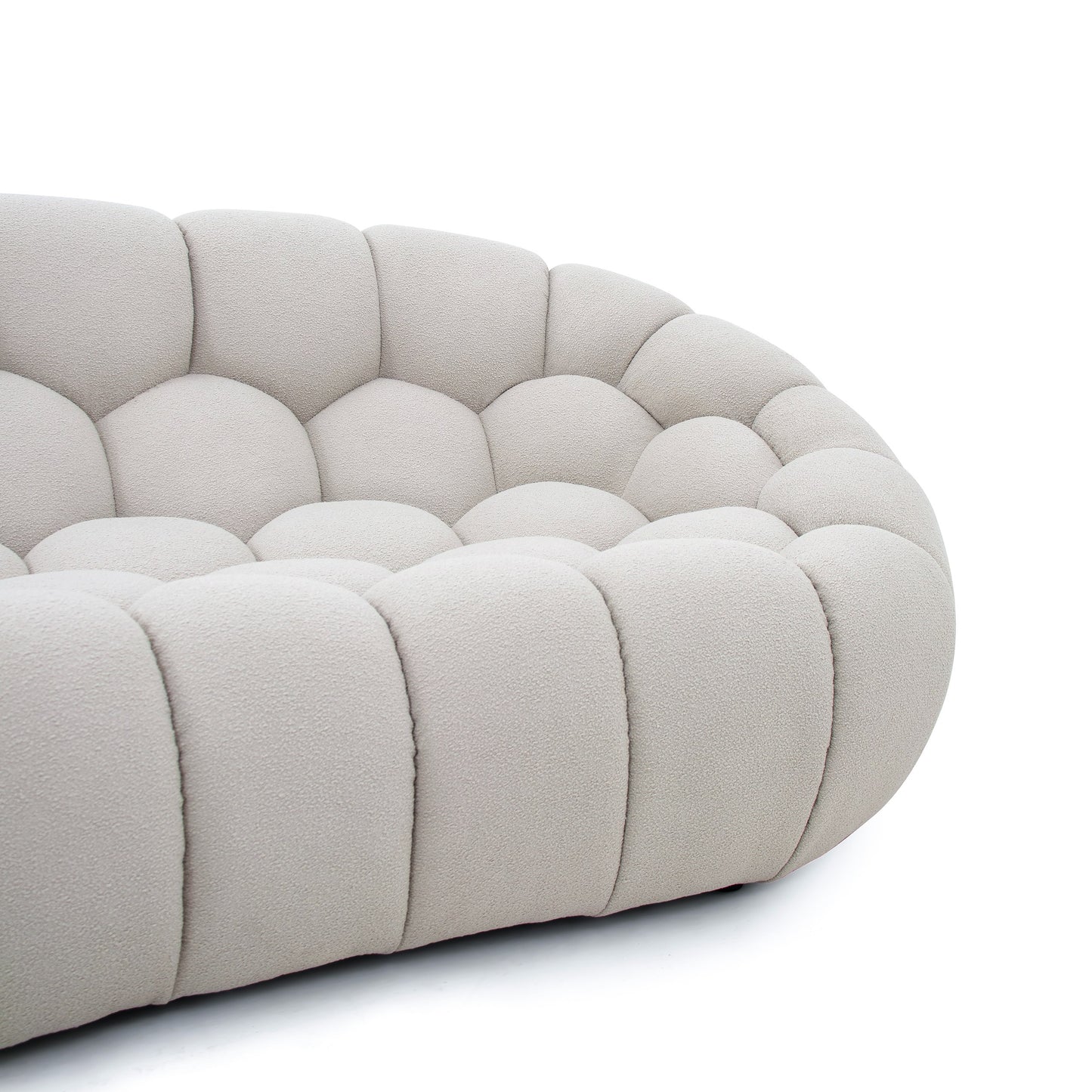 Divani Casa Yolonda Modern Curved Beige Fabric Sofa