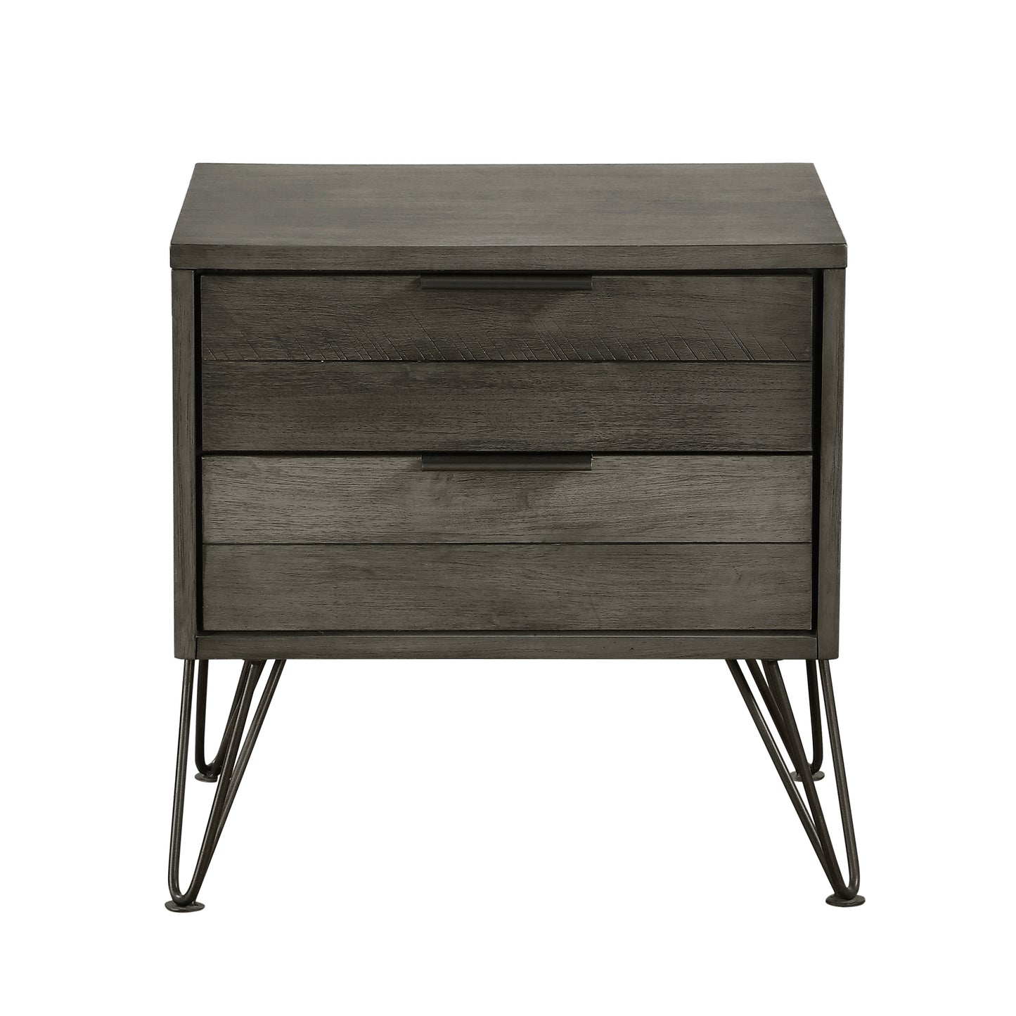 Homelegance Nightstand Urbanite Gray Finish with Metal Legs and Drawers 1604-4