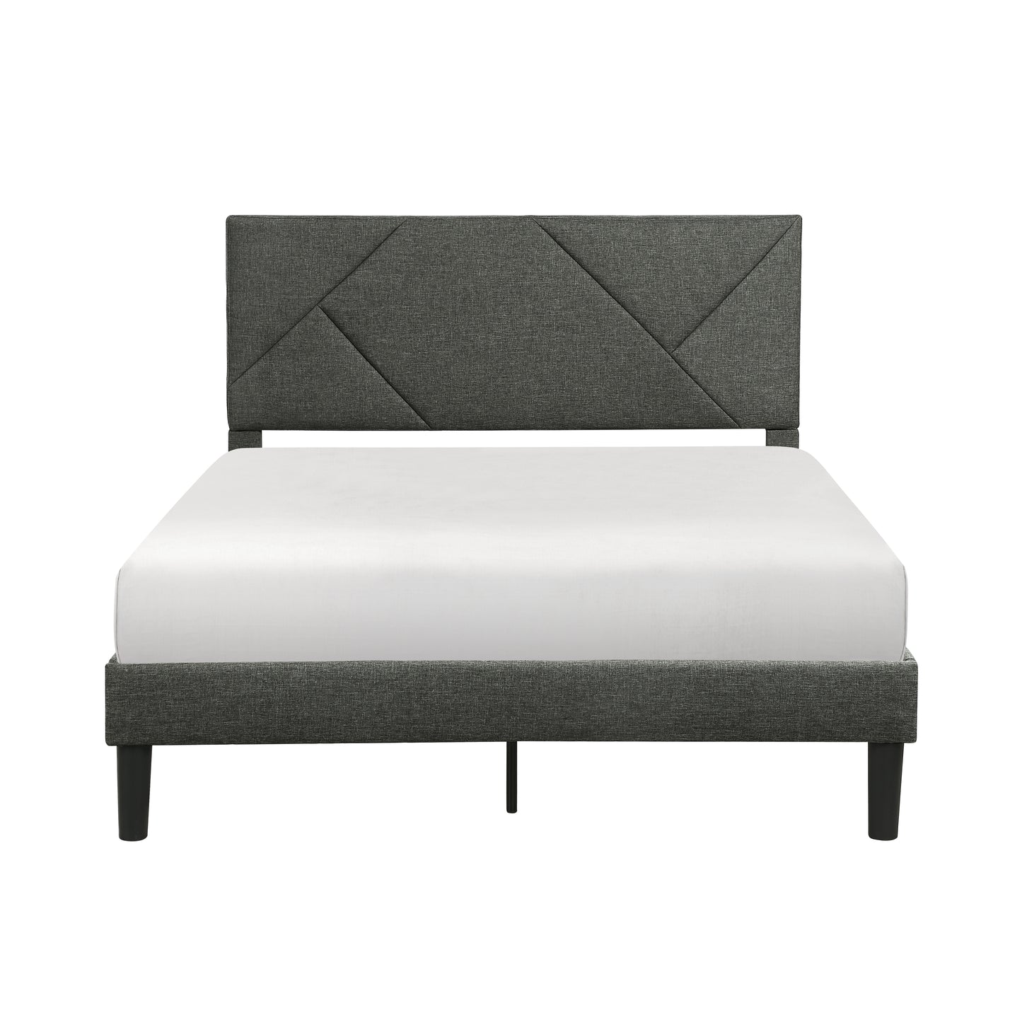 Homelegance Queen Bed Raina Gray Textured Fabric Upholstery 1610GY-1