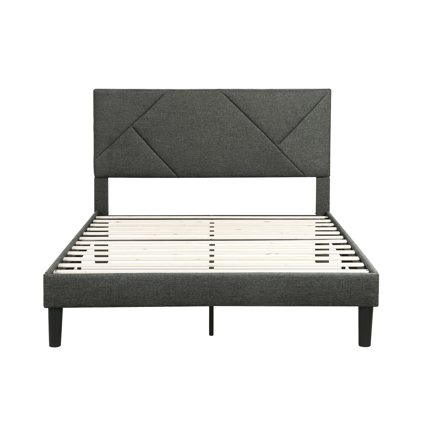 Homelegance Queen Bed Raina Gray Textured Fabric Upholstery 1610GY-1