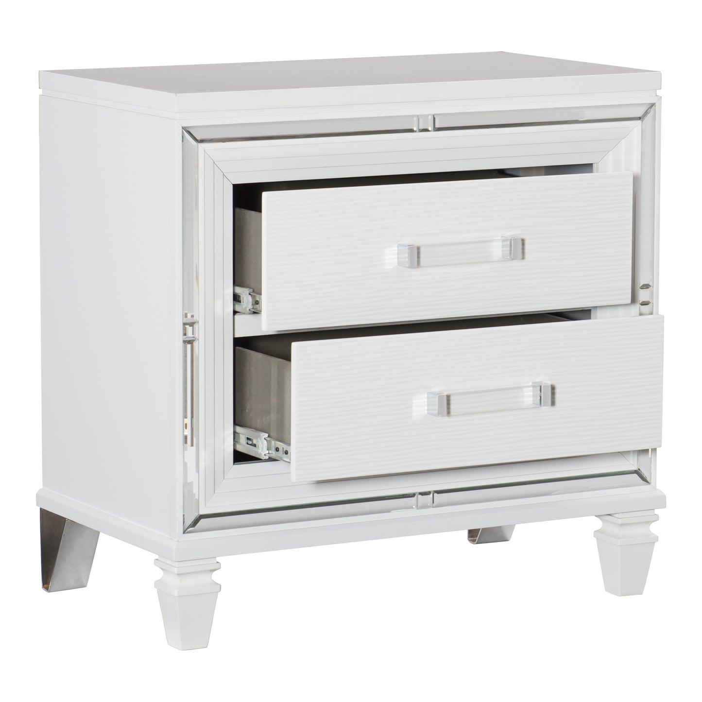 Homelegance Tamsin Nightstand in White Metallic Finish 1616W-4