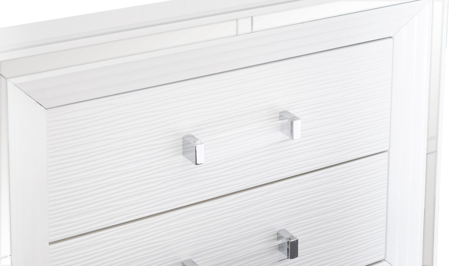 Homelegance Tamsin Dresser White Metallic Finish with Mirrored Framing 1616W-5