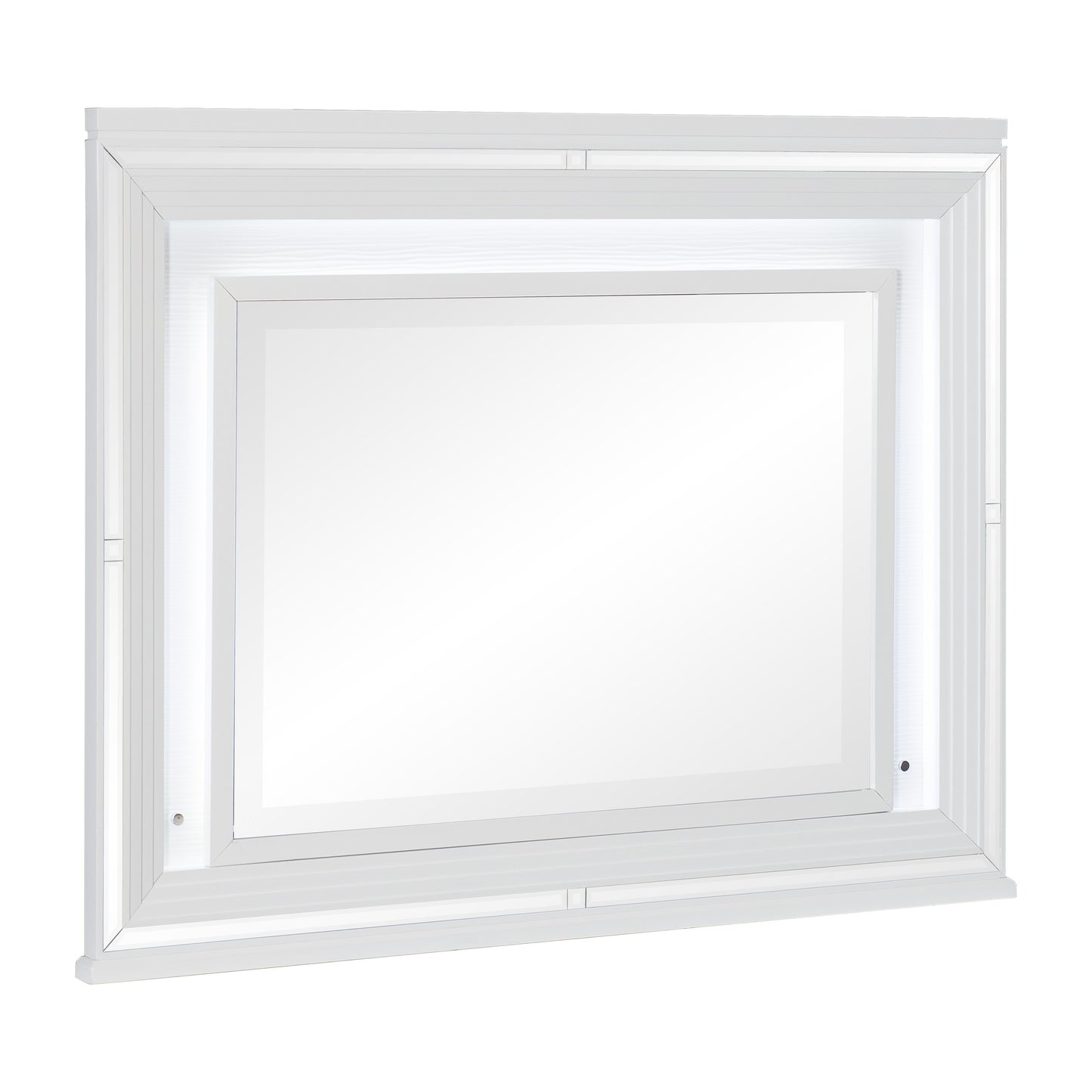 Homelegance Tamsin Dresser Mirror White Metallic Finish with LED Back-Lighting 1616W-6