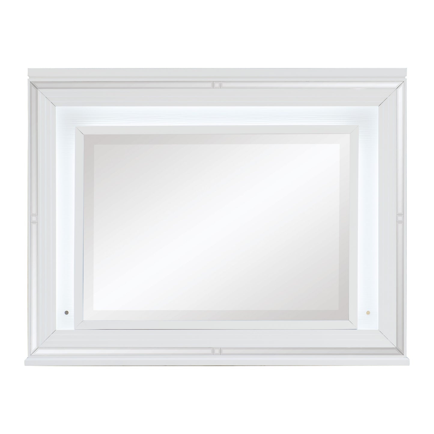 Homelegance Tamsin Dresser Mirror White Metallic Finish with LED Back-Lighting 1616W-6